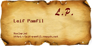 Leif Pamfil névjegykártya